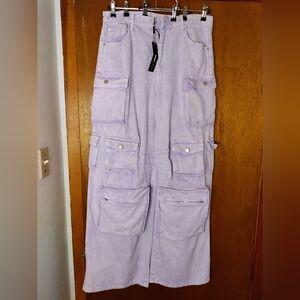 Fashion Nova Lavender Wide Leg Jeans